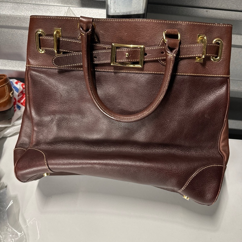 LAUREN RALPH LAUREN PEBBLED LEATHER SATCHEL LIMITED EDITION